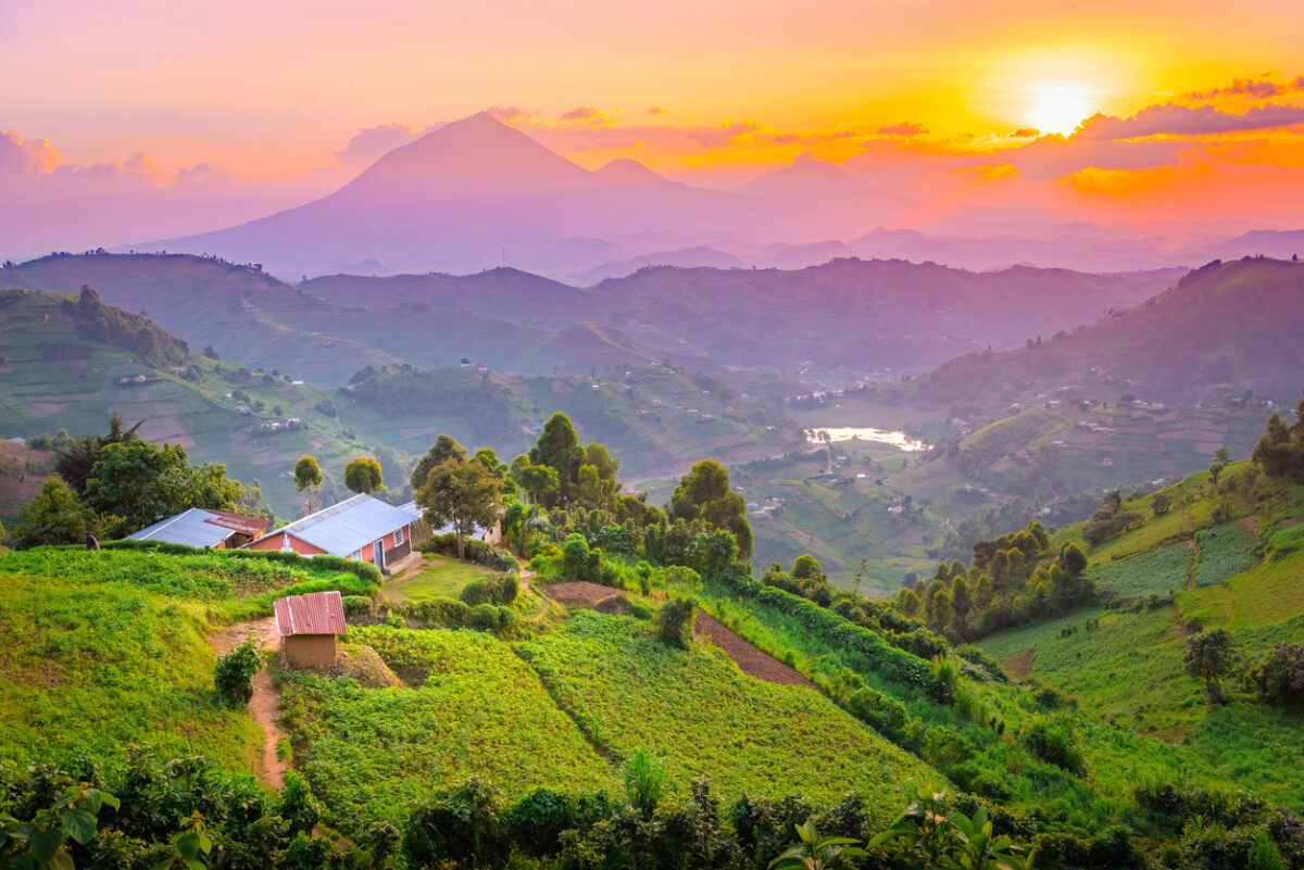 African village in the mountains at sunset VolunteerForever
